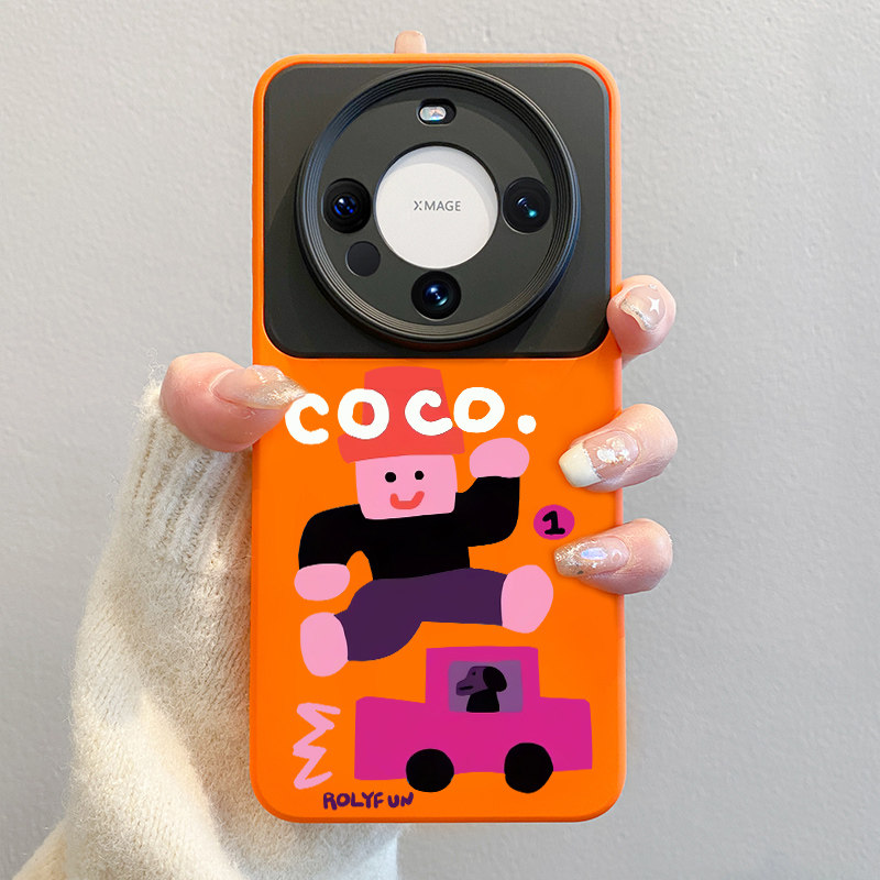 不撞款适用华为mate60pro手机壳新款卡通小众60pro+镜头全包mate50个性简约m40pro新款液态硅胶30防摔软壳por