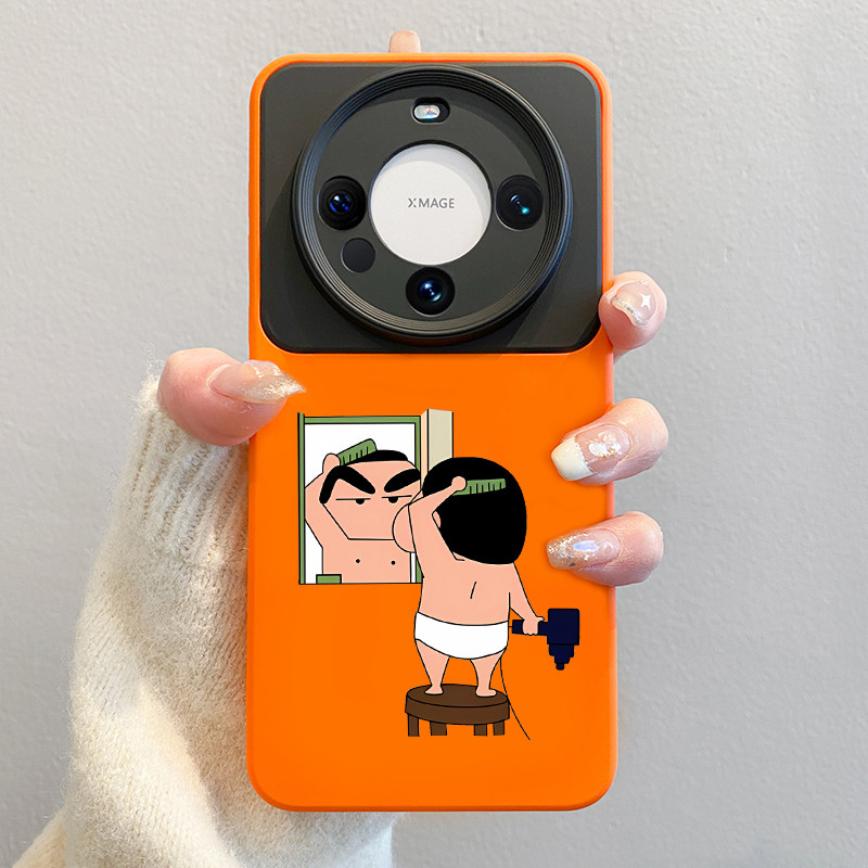 搞怪小新适用华为mate60pro手机壳小众创意卡通mate50新款液态硅胶mate40pro全包镜头mt30软壳m60pro+不撞款