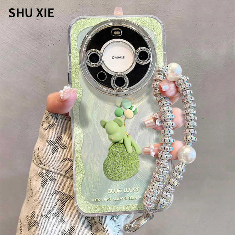 2025新款适用华为mate60pro手机壳闪粉镜头膜m60pro小众高级感50小清新绿色40pro夏天保护套带手链60pro+散热