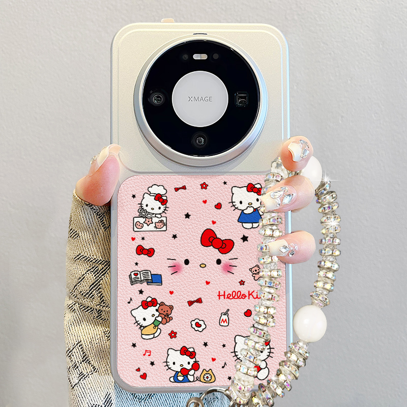 适用华为mate80手机壳2026新款pura70pro女promax高级感60pro+超好看可爱Kitty猫卡通mt70pro撞色小羊皮p80软