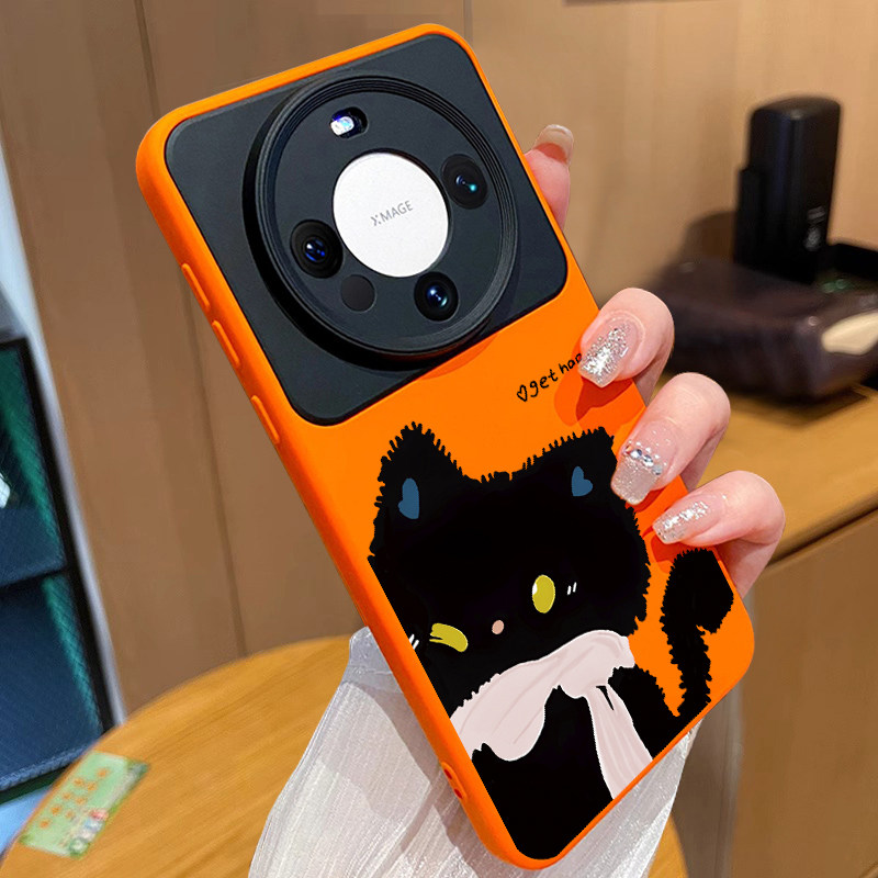 适用华为mate80promax手机壳新款mate70pro超火黑猫pura70pro+撞色mate60液态硅胶40pro软air防摔女小众ultra