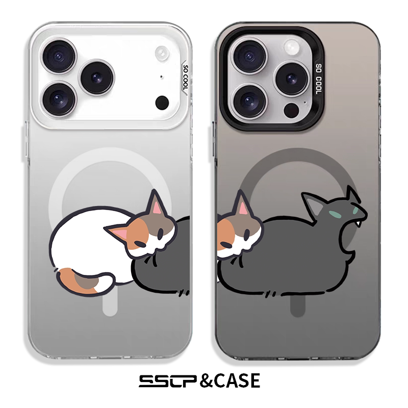 【搞怪猫】适用苹果16promax手机壳情侣iphone17新款超薄air卡通15pro磨砂磁吸充电13硅胶14plus防摔12男女11