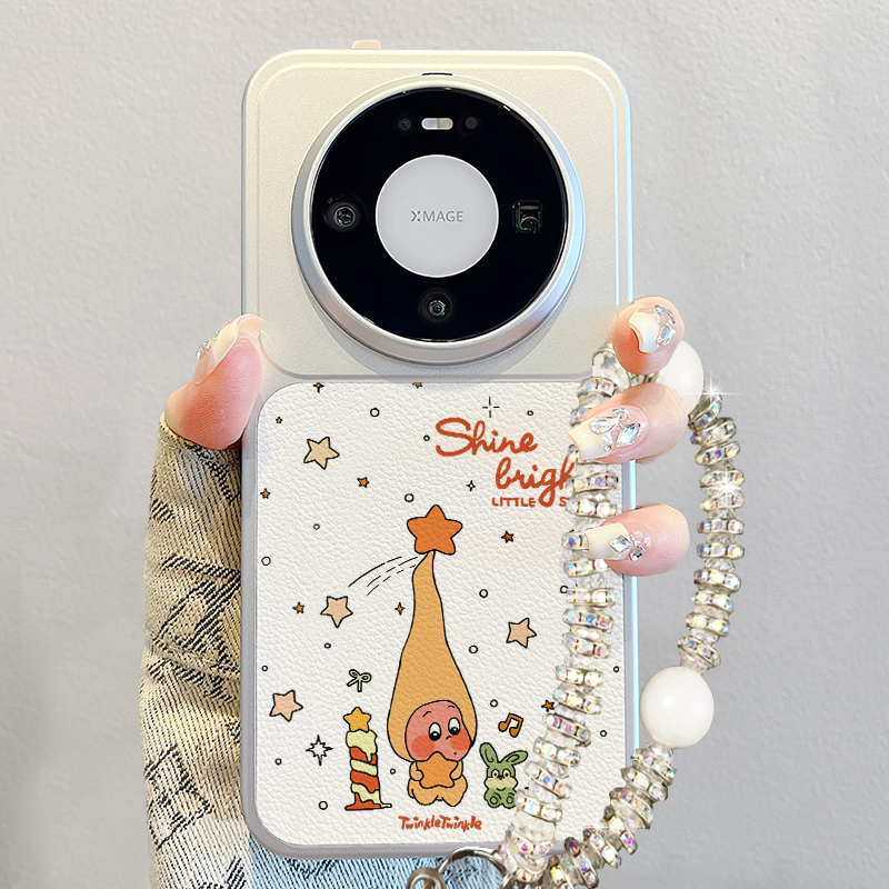 适用华为mate80手机壳2026新款pura80pro撞色小羊皮mate60pro卡通星星人m70pro+硅胶promax防摔套pura70pro女