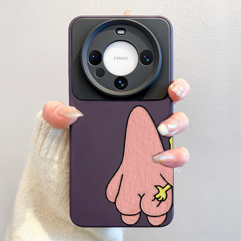 不撞款适用华为mate60pro手机壳情侣款mate50个性卡通m40pro海棉宝宝m60pro网红新款30全包镜头60pro+男女款