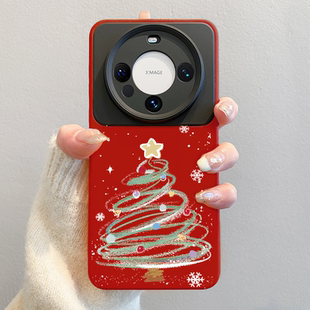 pura70ultra红色mate60pro液态硅胶70pro 适用华为mate80promax手机壳2026新款 全包m50防摔air女40 圣诞树