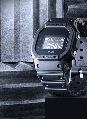 casio卡西欧小方块手表男gshock正品运动防水学生电子表DW5600UBB