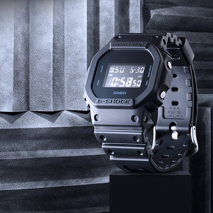 casio卡西欧小方块手表男gshock正品运动防水学生电子表DW5600UBB