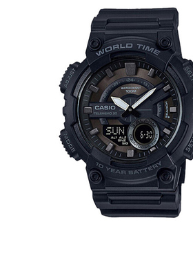 casio卡西欧手表男正品黑武士运动防水学生石英电子表AEQ-110W-1B