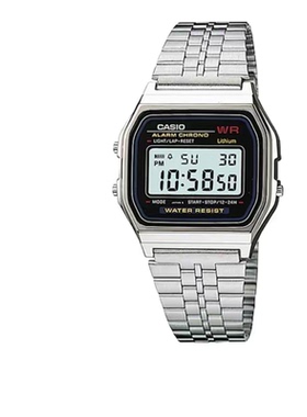 casio卡西欧小方块手表男正品小银块防水运动学生电子表A159/A158