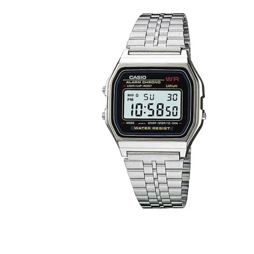 卡西欧小方块时尚小银快A158/159