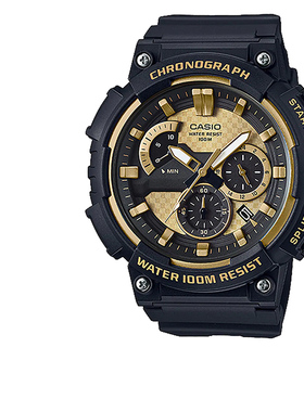 casio卡西欧手表男官方正品黑金运动防水学生电子表MCW-200H-9A