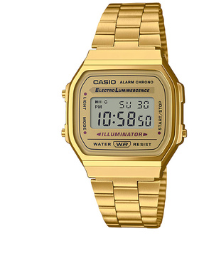 casio卡西欧小方块手表男正品小金表运动防水学生电子表A168WG-9