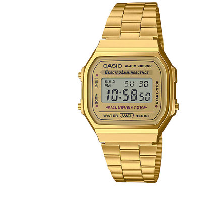 casio卡西欧小方块手表男正品小金表运动防水学生电子表A168WG-9