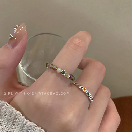 不规则碎银子珍珠戒指