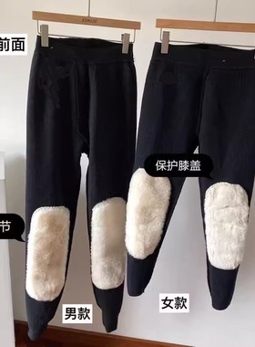 DG6 秋冬毛裤加厚高腰男女打底裤中老年护腰护膝针织保暖纯色长裤