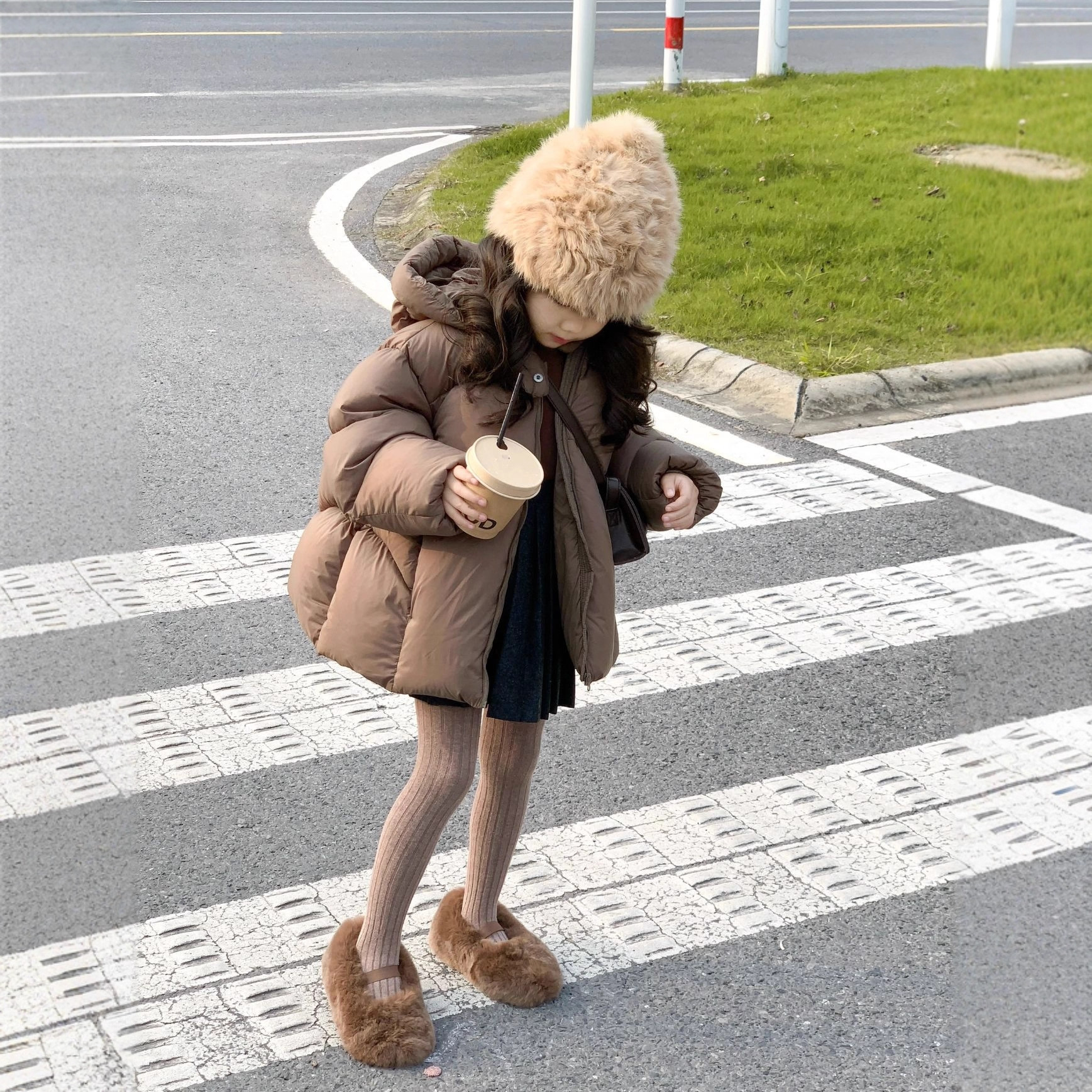 韩国童装女童冬季美拉德棉服
