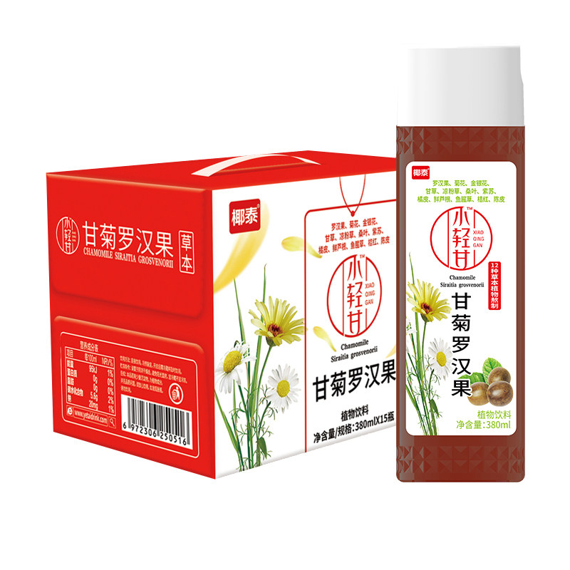 椰泰小轻甘凉茶植物饮料金银花甘菊罗汉果380ml包装整箱包邮怎么样,好用不?