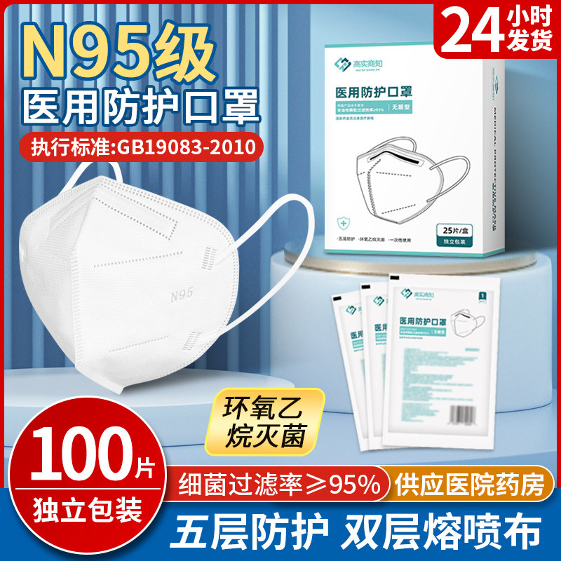 n95级医用防护口罩医疗级别一次性灭菌医护用官方旗舰店正品独立