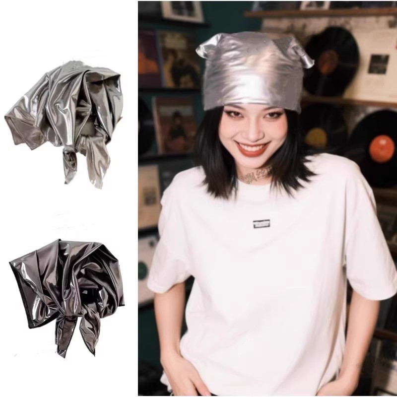 爵士舞头巾儿童街舞嘻哈hiphop包头巾帽子女孩走秀表演出配饰轻奢