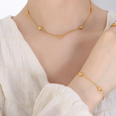 Necklace Fashion Bracelet Earrings Jewelry Three Piece Set