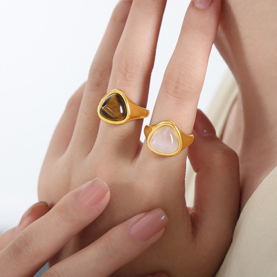 Hot selling light luxury couple's titanium steel ring