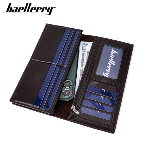 New men's long wallet business wallet zipper长款钱包