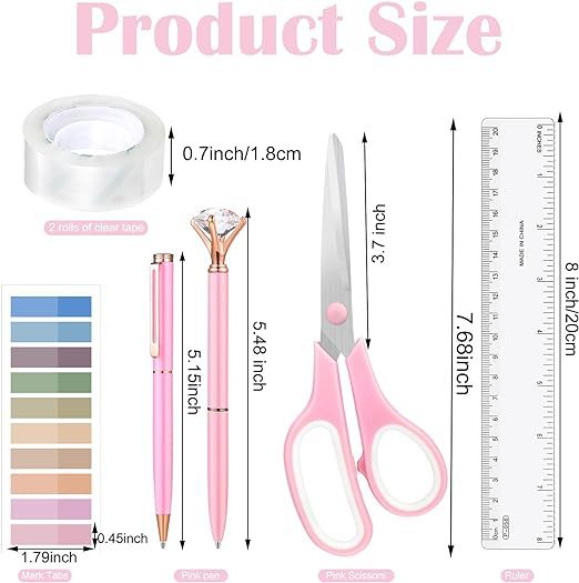 Multi functional pink desktop storage rack with stapler tape