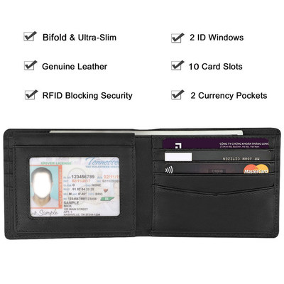 Men's RFID anti-theft brush multi slot card bag wallet