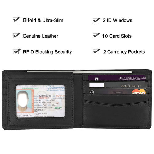 Men's RFID anti-theft brush multi slot card bag wallet