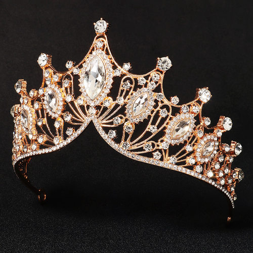 Baroque wedding headpiece alloy crown rhinestone bridal crow