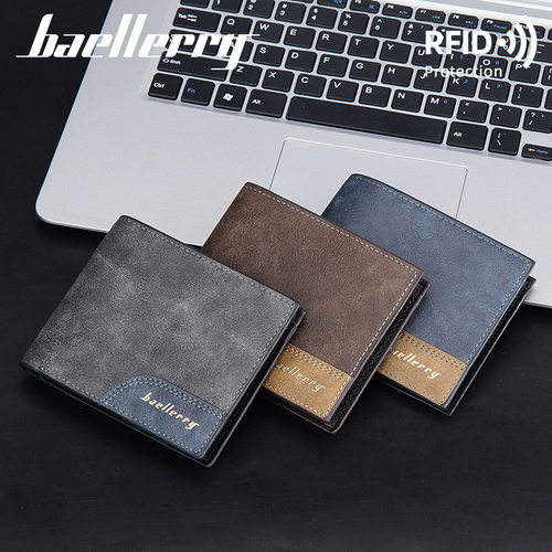 New Men's Wallet Short Multi slot Wallet多卡位钱夹磨砂