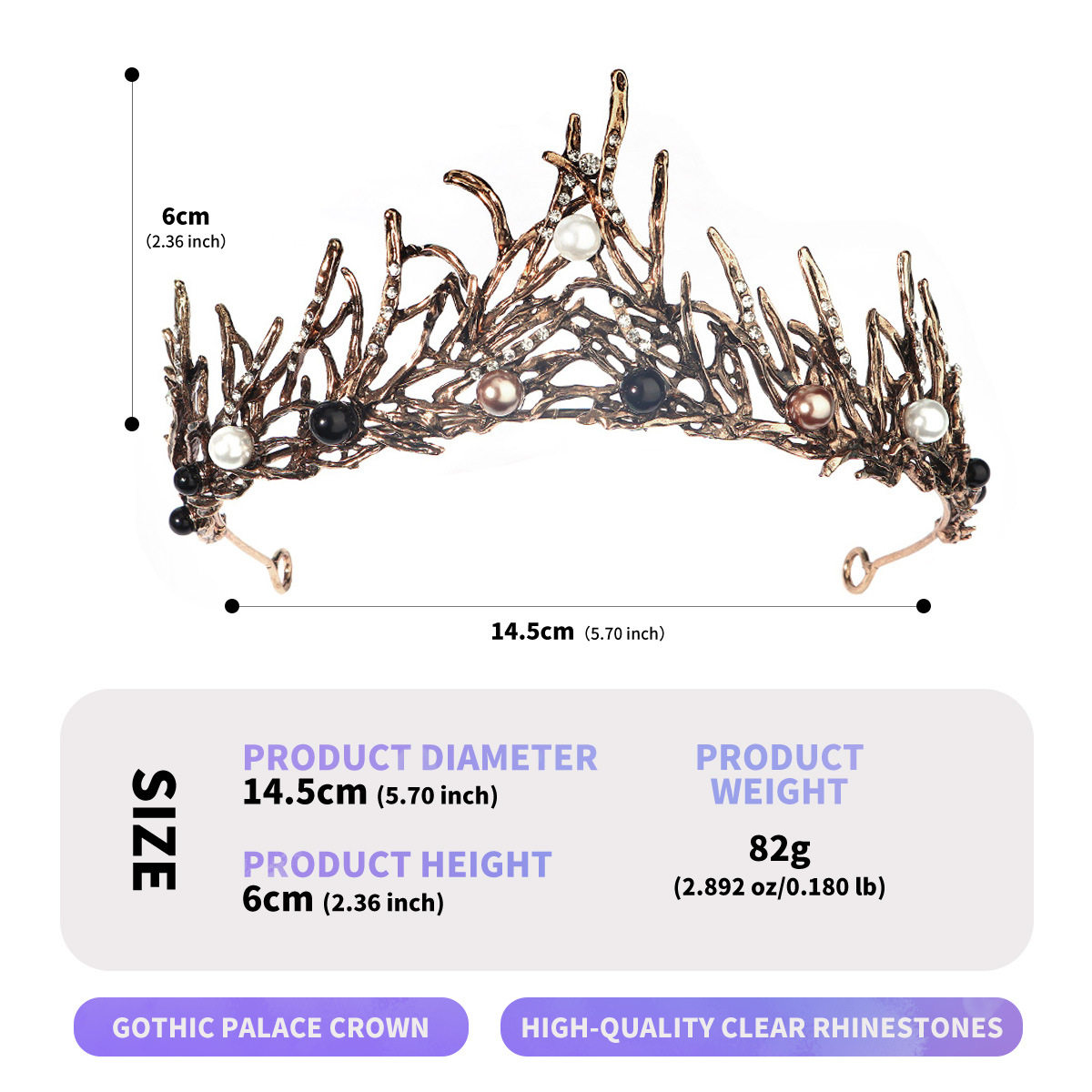 Coral Crown Branch Water Diamond Pearl Hair Accessories发饰