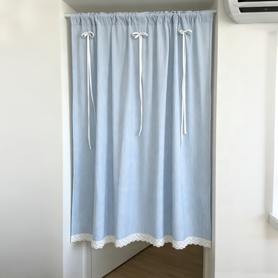 公园生活免打孔条纹门帘