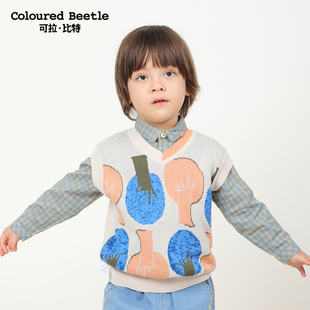 可拉比特男童毛衣春秋女童针织小童打底上衣春季新款衣服春装儿童