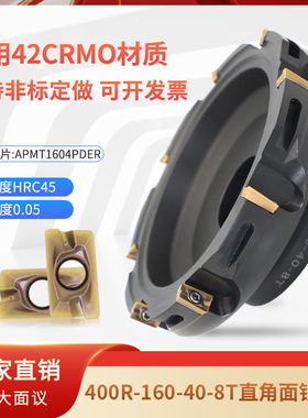 BAP400R-160-40-8T厂家直销黑色加硬龙门加工中心平面铣刀盘 AP16