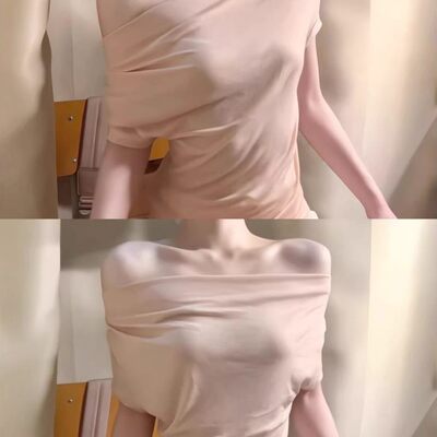 夏季粉色一字肩短袖t恤女新款辣妹绝美巨好看修身斜露肩纯欲0520z