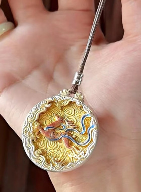 描金珐琅金敦煌鹿彩吉祥如意一鹿有你长款毛衣链项链女吊坠配饰士