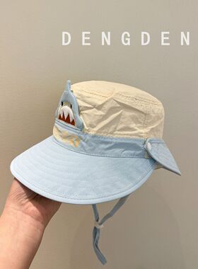 宝宝帽子大帽檐儿童速干防紫外线遮阳帽男女孩可爱夏季防晒渔夫帽