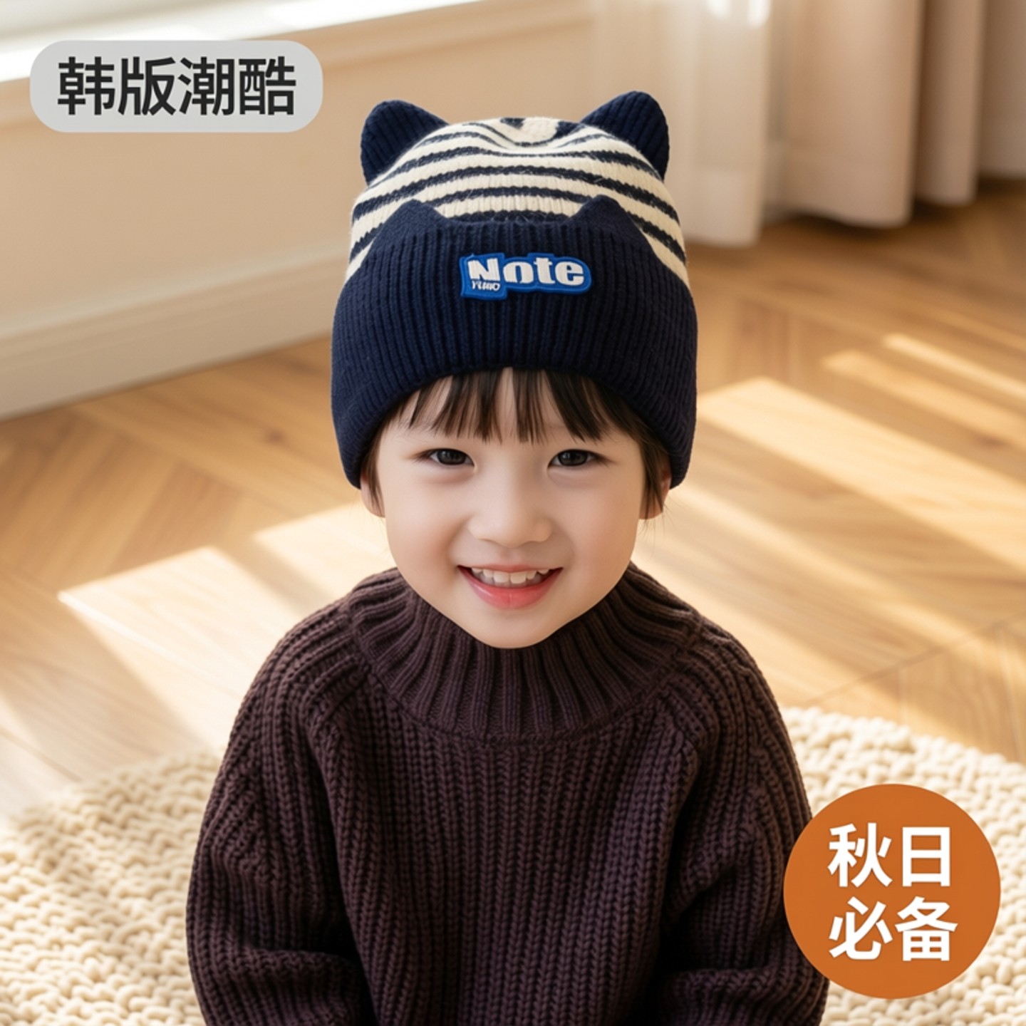 儿童帽子秋冬季新款韩版条纹帅气男孩帽子洋气宝宝针织帽毛线帽ry,童装/婴儿装/亲子装,帽子,淘宝优惠券,粉丝福利购,淘宝优惠卷