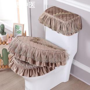 欧式马桶坐垫坐便套三件套装通用马桶盖套子马桶垫家