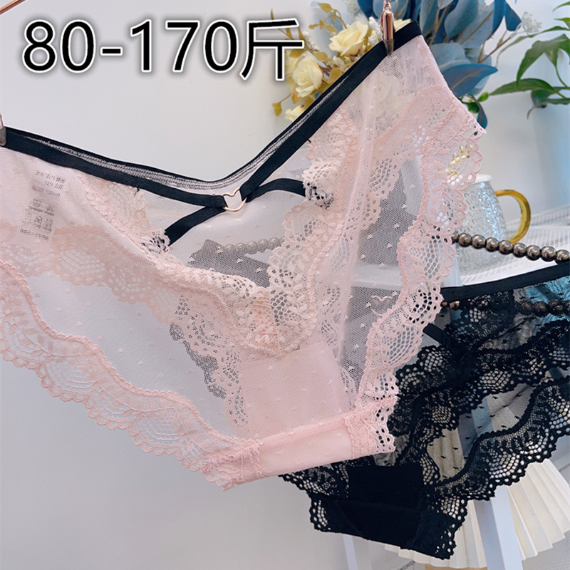 甜美蕾丝纱网少女缕空透明内裤夏