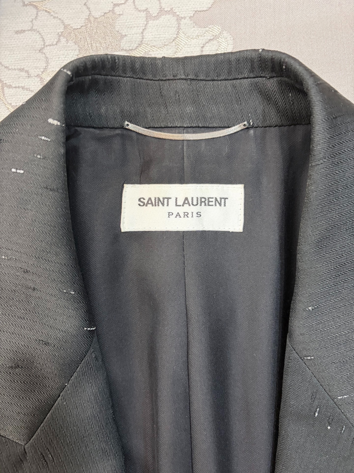 Saint Laurent Wool Speckled Blazer — back