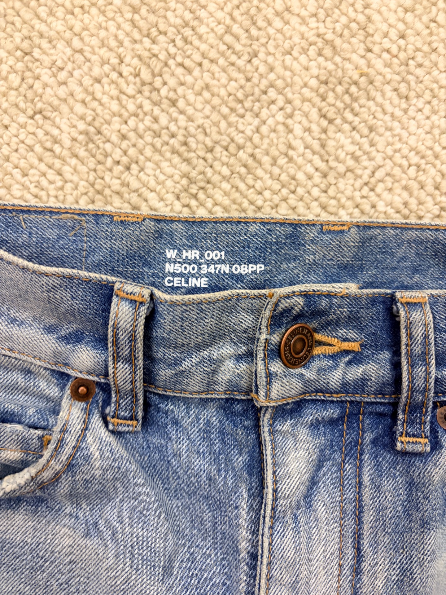 Celine 21ss Margaret Light Blue Jeans — back