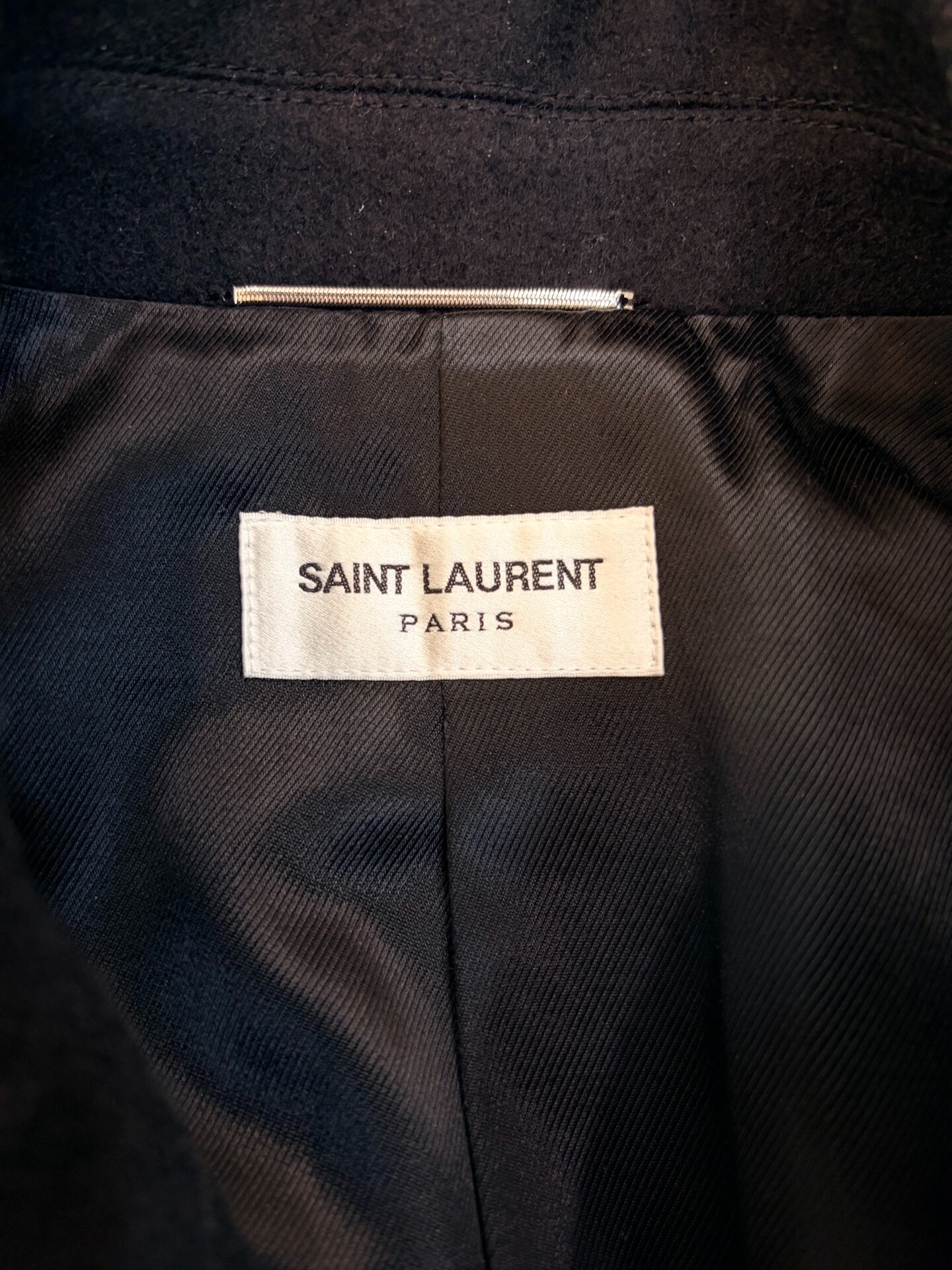 Saint Laurent Black Wool Gold Button Jacket — back