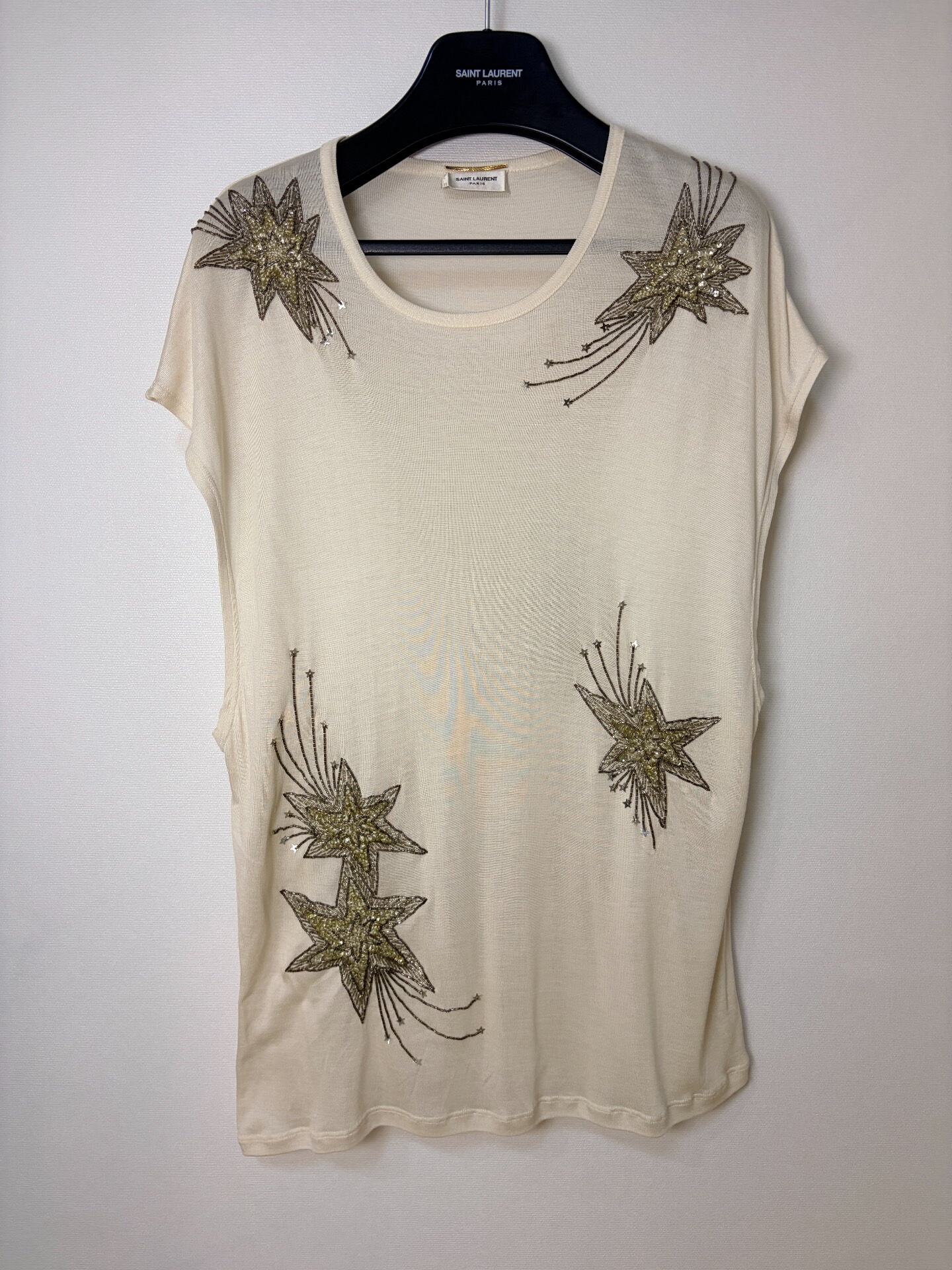 Saint Laurent Silk Firework Embroidery Top