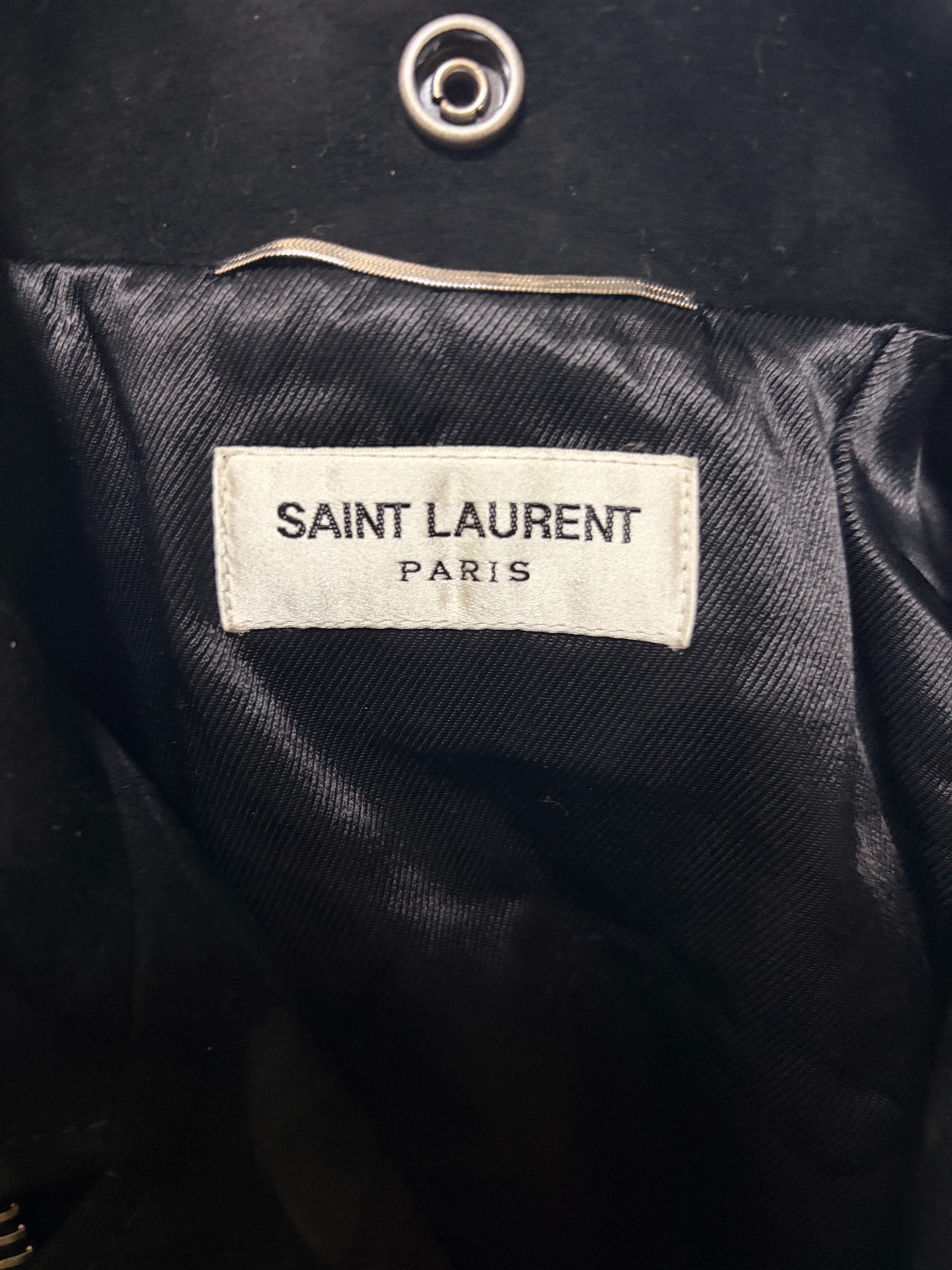 Saint Laurent Black Suede Motorcycle Jacket — detail