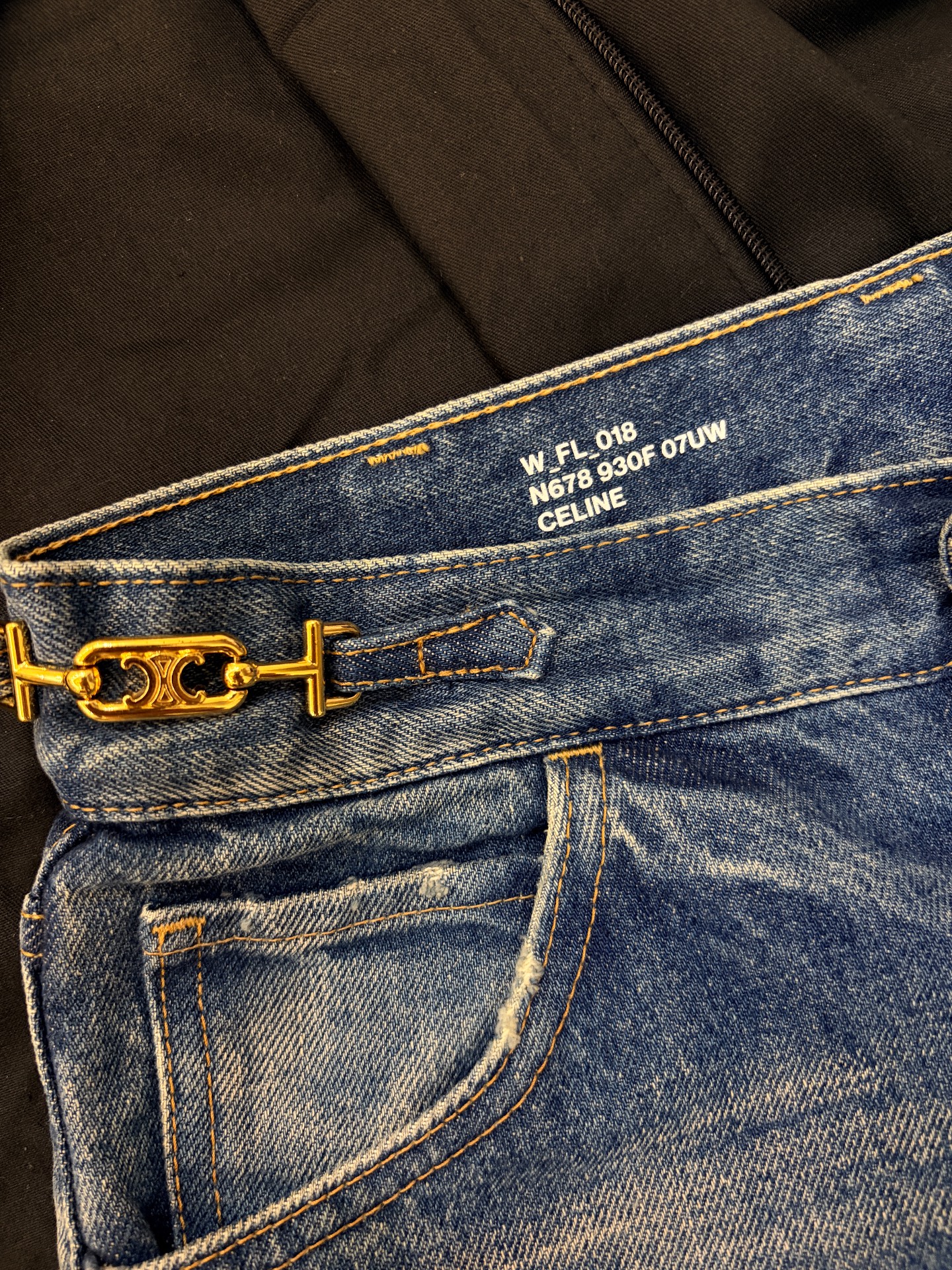 Celine Dylan Blue Micro-Flare Jeans — detail
