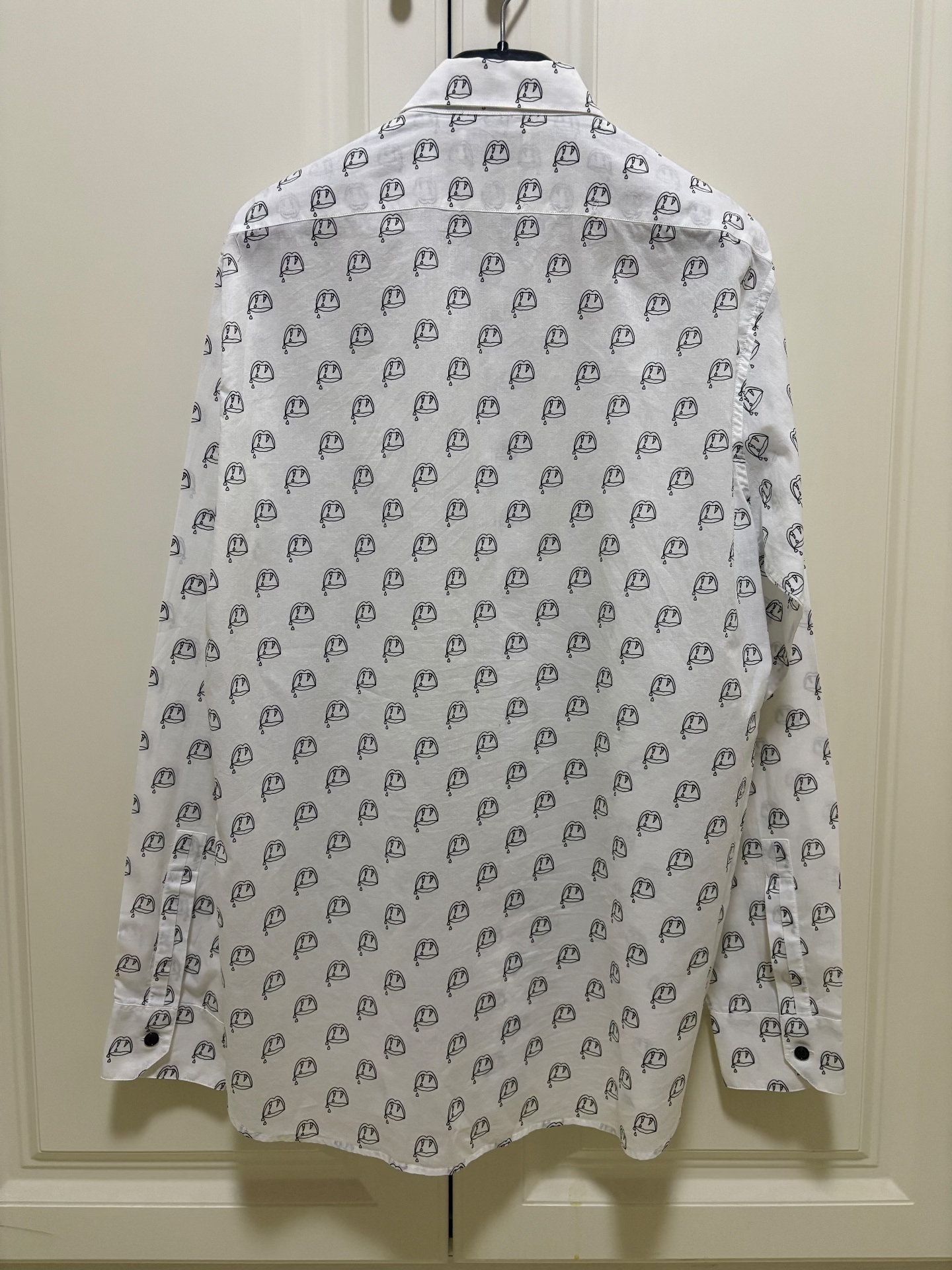 Saint Laurent White Black Pattern Shirt — front