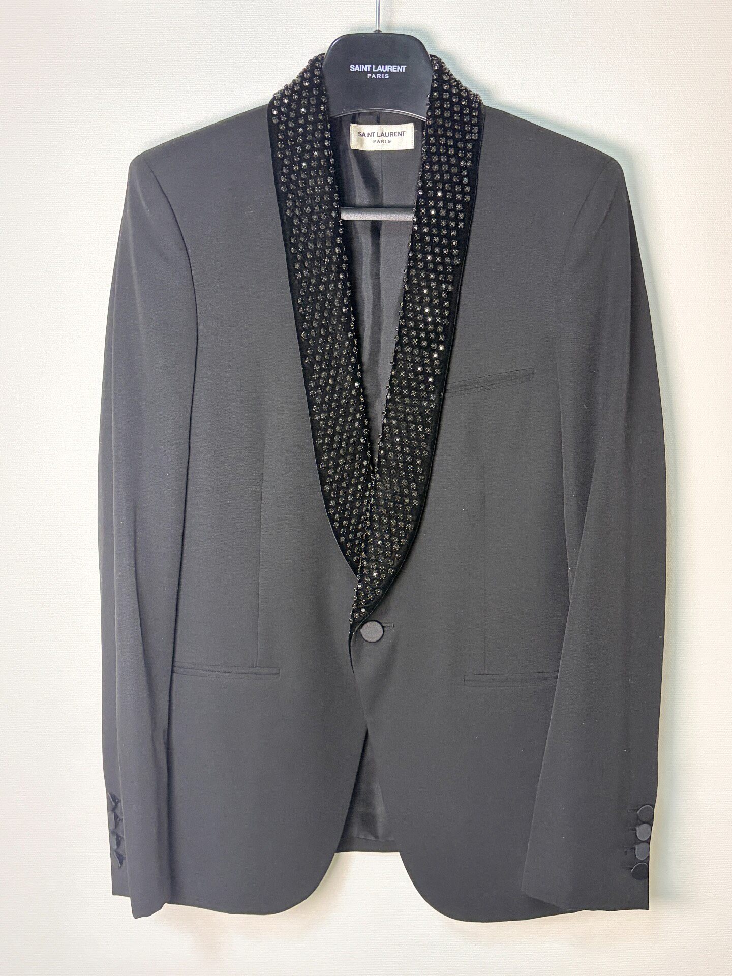 Saint Laurent Diamond Shawl Collar Suit Jacket