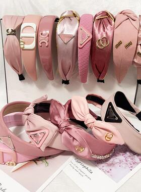 紫色宽边高颅顶海绵发箍女网红2026年新款头饰发卡外出百搭头箍潮